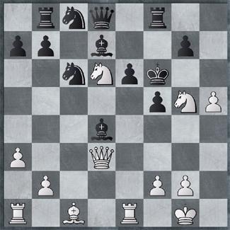 Diagramm 7.8.: Weiß packt die Keule aus 6. Dxf5+!