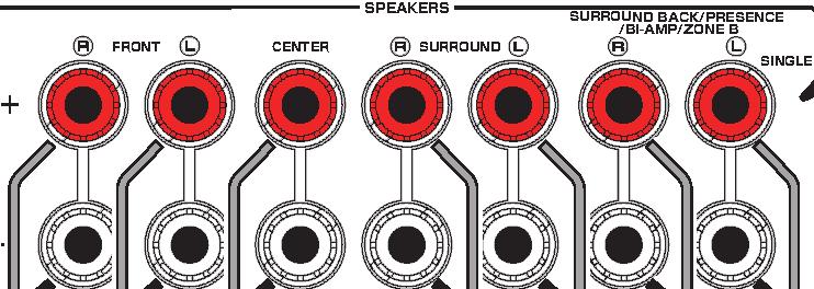 Achten Sie beim Anschluss darauf, dass jeweils die Plusklemme (+) am Gerät mit der Plusklemme am Lautsprecher und die Minusklemme (-) am Gerät mit der Minusklemme am Lautsprecher verbunden wird.