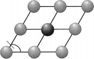 1.2. Reziprokes Gitter 5 60 Abb. 1.4. Grundfäche einer hexagonalen Einheitszelle von BaTiO 3 (Zentrum Ba 2+,sonstO 2 ).
