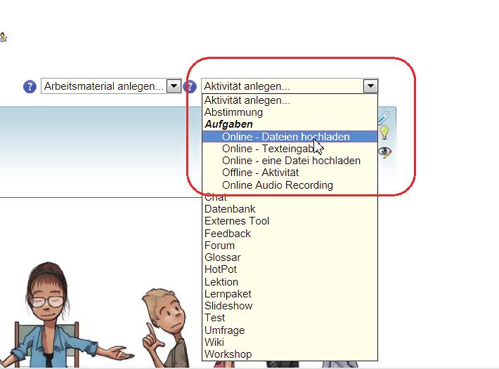 Lernplattform Aufgabe: Online-Dateien hochladen Beschreibung Schalten Sie den Bearbeitungsmodus ein.