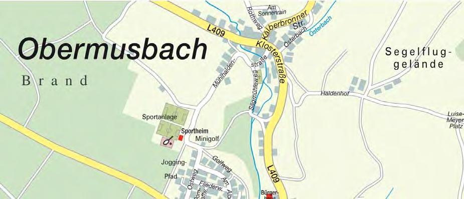 Ortsplan Musbach Am Albblick Grenzstraße Rainweg Am Kirschbaum Kälberbrnner Straße