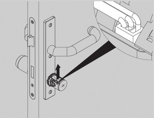 Bajonettverschluss mit Knaufwerkzeug entriegeln und Knaufhülse vorsichtig abziehen. Abb. 21: Knauf montieren Achtung! Batteriekabel nicht beschädigen, wenn Sie den Knauf montieren.