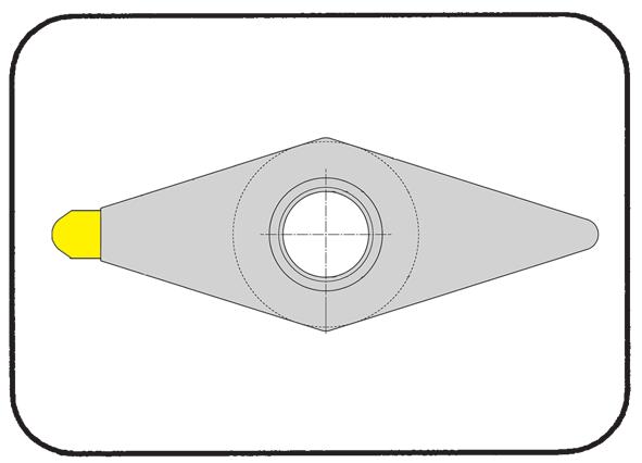 HOCHGLANZREHEN SCHNEIPLATTE INSERT type VCGW Längsdrehen / Kopieren Side turning / Profiling für ISO-Klemmhalter for use with ISO-Toolholder Größe.16 Size.