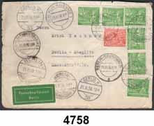 .. 50,- 4758 Postschnelldienst-Brief mit "Berliner Bauten", Mi.-Nr.47(6x), 49 und div.