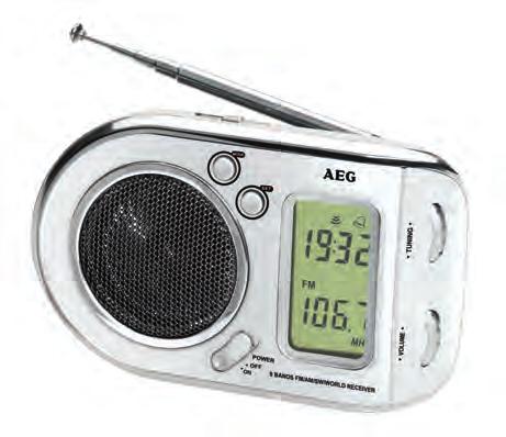 Akkuladefunktion 2in1 Radio und Wecker in Einem Multibandradio mit 9 Frequenzbändern Digitale Frequenzanzeige Hochwertiger Lautsprecher UKW-PLL-Stereoradio mit 30 Senderspeichern, Card-Slot, Akku-