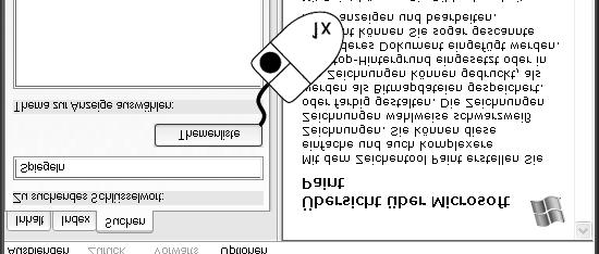 Suchbegriff 4. Markieren Sie den Eintrag und klicken Sie dann auf Anzeigen. Windows XP zeigt den zugehörigen Hilfetext an.
