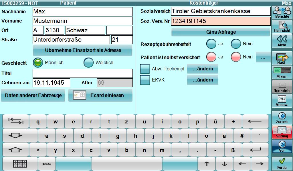 Aufnahmeinformation Bilder