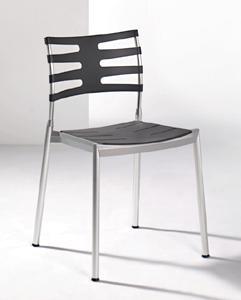 Stühle: ice Gestell Aluminium, Sitz/Rücken Kunststoff schwarz