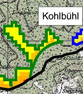 STECKBRIEFE DER WINDHÖFFIGEN STELLEN: KOHLBÜHL Natura 2000 Naturschutzgebiete - Bann- und Schonwald - Es sind keine Natura 2000-Gebiete direkt betroffen.