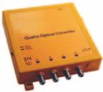 Glasfasertechnik Optische Systeme Optische Abschluss Einheiten Anlagebeispiele S.87/88 / 89 12 OMQ4 Quattro Abschluss Einheit Dieser Abschluss Einheit setzt die optischen Daten in die SAT-Ebenen um.