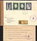 70 1431 Österreich, 1948, WIEN, 853 + 861, Flugpost-Brief nach LOS ANGELES/USA, zensuriert 35 1432 Österreich, 1948, WIEN, Verrechnungsmarken 1 (Paar) + 2 A,