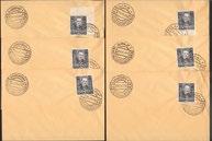 1216 Österreich, 1934/35, 589-590, Trauermarken Dollfuss, auf 9 Briefen, davon 8 mit