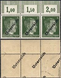 Wiener Aushilfsausgabe, 4 Randpaare, postfrisch **, KW 420 80 1275 Österreich, 1945, (8)a, 660-61 u. 668 I, PF gespaltenes r, I.