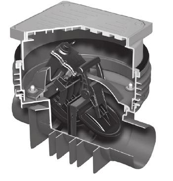 den Einbau in freiliegende Rohrleitungen Quatrix-K Fäkalien- Rückstau - automaten mit Schachtsystem für den Einbau