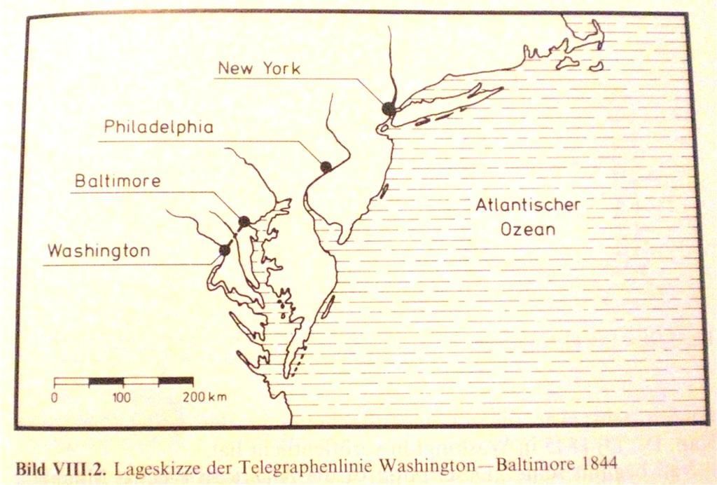 Erste Telegraphenlinie in den USA
