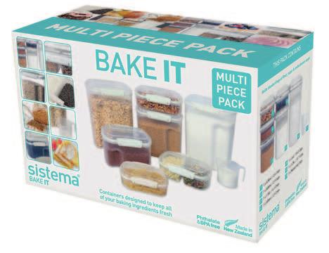 Packs Bake It Frischhalteboxen-Set 9-teilig, 38,5 x 18 x 23,8 cm