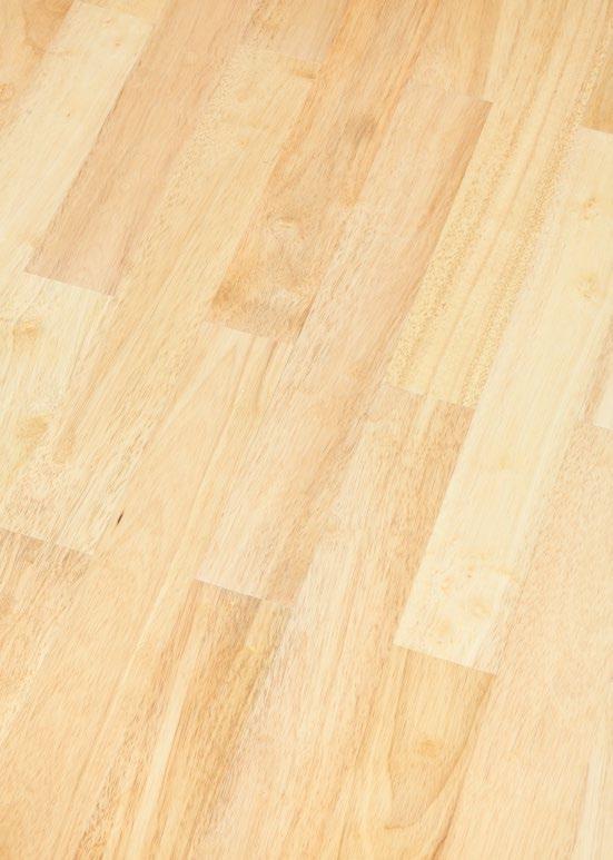 2-Schicht-Fertigparkett Wooden flooring 2-layer Hevea Selekt Hevea select Hevea Selekt ist eine schöne hellbraune und schnell nachwachsende Holzart aus Indonesien, welche im Farbton der Eiche ähnelt.