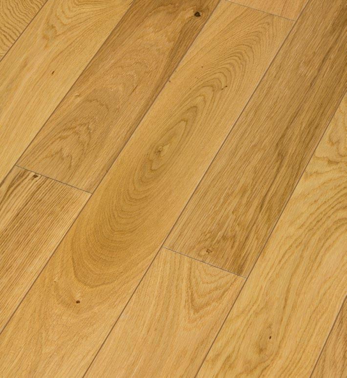 2-Schicht-Diele Wooden flooring 2-layer Eiche Natur Oak nature Bei der Eiche Natur handelt es sich um eine ruhige Sortierung welche Natürlichkeit ausstrahlt, Äste mit einem Durchmesser von circa