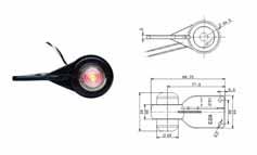 mm, 24 V 1008900 Umriss-Begrenzungsleuchte / side marker lamp weiss / white Kabellänge 180 mm, 24 V / cable