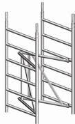 Einzelteile Standleiter 150/8 aus Aluminium, Sprossen mit rutschsicherer Riffelung. Höhe 2,0 m, Breite 1,45 m, Gewicht 13,5 kg. Art.-Nr. 1299.