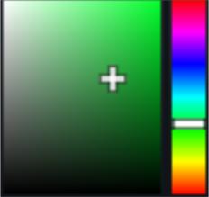 222 Linienfarbe: Stellen Sie die gewünschte Linienfarbe durch das Farbfeld und den Schieberegler daneben ein.