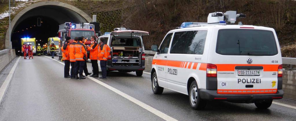 Autobahn, Autostrasse Die Unfälle auf den Autobahnen im Kanton St.Gallen sind ebenfalls rückgängig. Dies merkt man auch an der kleineren Anzahl von Personenschäden.
