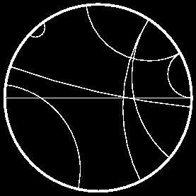 Tree-Routing in der Hyperbolischen Ebene Tree-Routing in der Hyperbolischen Ebene Poincaré-Modell der Hyperbolischen Ebene H = { x R 2 : x < 1 } ( ) 2 u v d(u, v) = arccosh 1 + (1 u ) (1 v ) Punkte