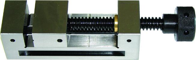 Präzisions-Schleif- und Kontrollschraubstock mit Gewindespindel mit waagrecht und senkrecht eingeschliffenen Prismen Genauigkeit: 0,005 mm / 100 mm Precision toolmarkers vise with spindle clamp
