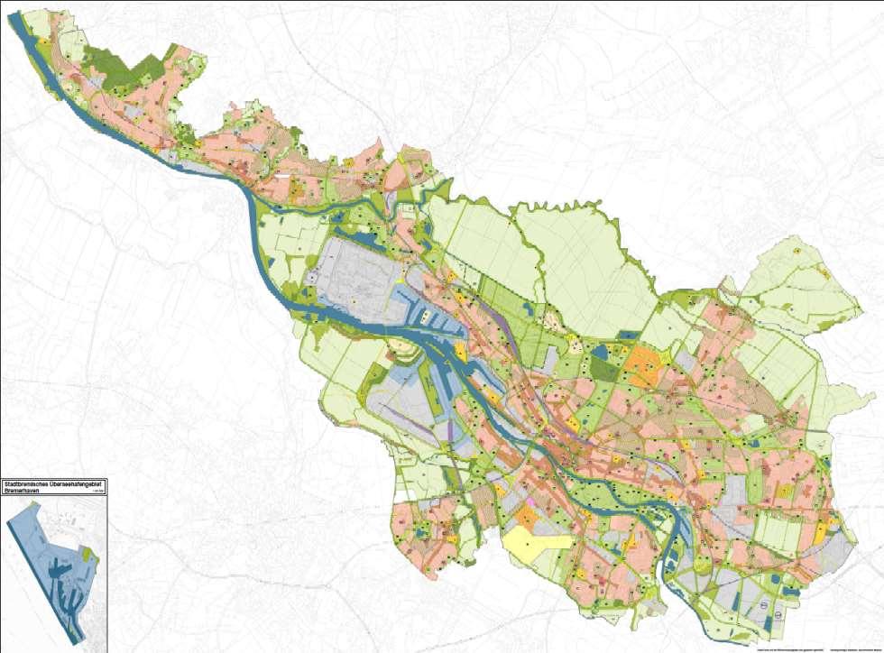 Neuer Flächennutzungsplan Bremen Bürgerschaftsbeschluss Februar 2015 _FNP + LaPro Siedlungsentwicklung, Natur und Landschaft zusammen