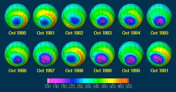Das Ozonloch wird von Jahr zu