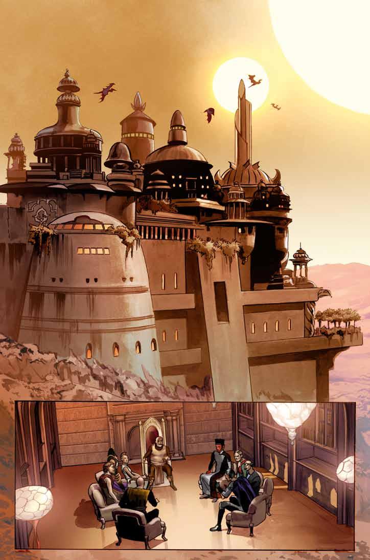 der Palast von Lite auf dem Planeten Aquilae, Heim von König Kayos und Königin Breha und Ziel der finsteren Pläne des Imperators.