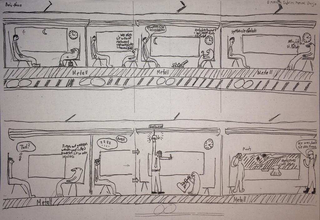 Texte: Jakov Lind, Reise durch die Nacht Auftrag: Die folgende Skizze (Schülerzeichnung aus dem Unterricht) zeigt das Innere eines Bahnabteils.