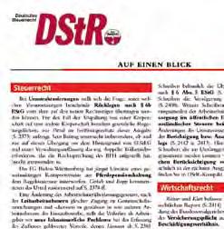 Damit Sie sich schnell entscheiden können, wählt die DStR-Redaktion aus dem Inhalt des Heftes gezielt aus, was für Steuerfachleute wichtig ist und was Sie auf keinen Fall verpassen sollten.