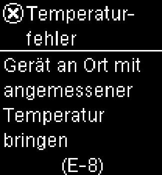 Führen Sie eine Blutzuckermessung oder Funktionskontrolle durch. Die Umgebungstemperatur liegt außerhalb des zulässigen Bereichs für das System.