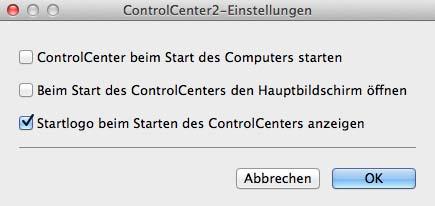 ControlCenter2 Autostart-Funktion ausschalten 8 Falls Sie nicht möchten, dass das ControlCenter2 automatisch bei jedem Start des Macintosh ausgeführt wird, gehen Sie wie folgt vor.