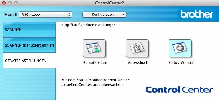 ControlCenter2 Adressbuch (Für MFC-Modelle) 8 Wenn Sie auf die Schaltfläche Adressbuch klicken, wird das Fenster Adressbuch in der Remote Setup- Anwendung geöffnet.