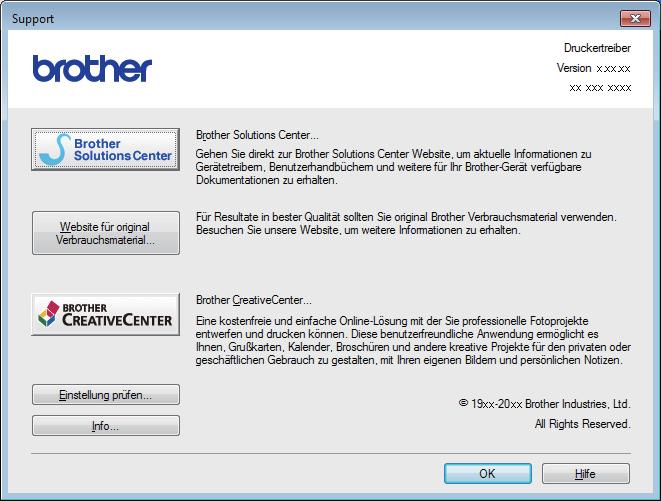 Drucken 1 (1) (2) (3) (4) (5) Brother Solutions Center (1) Das Brother Solutions Center (http://solutions.brother.