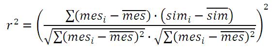 Übliche Gütemaße: r 2 Bestimmtheitsmaß r 2 Kovarianz von Messung und Simulation Anteil der durch linearen Zusammenhang erklärten Varianz Wertebereich: 1 mit: