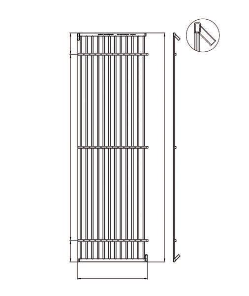 Steckverbinder in 45 Ausführung angeschlossen werden. Die gleichmäßige Durchströmung der Heiz-/Kühlregister erfolgt durch den wechselseitigen Anschluss (siehe Skizze).