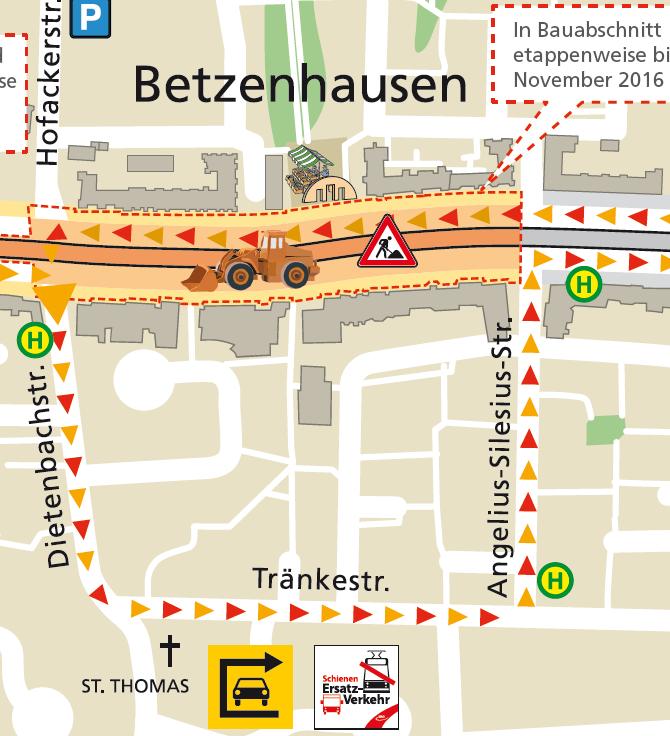 Verkehrsführung Erreichbarkeit für Ziel- und Quellverkehr Bereich Sundgauallee und Betzenhausen (Anlieger/Anwohner) immer gewährleistet Verkehrsführung bei Sperrung einer