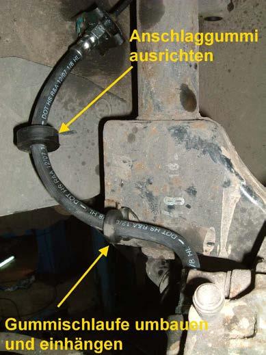 Zusammenfassung Bremsschläuche nie verdreht montieren. Bei der Montage die Torsionslinie beachten. Bremszangen nie an den Schläuchen hängen lassen. Bremsschläuche nicht knicken oder strecken.