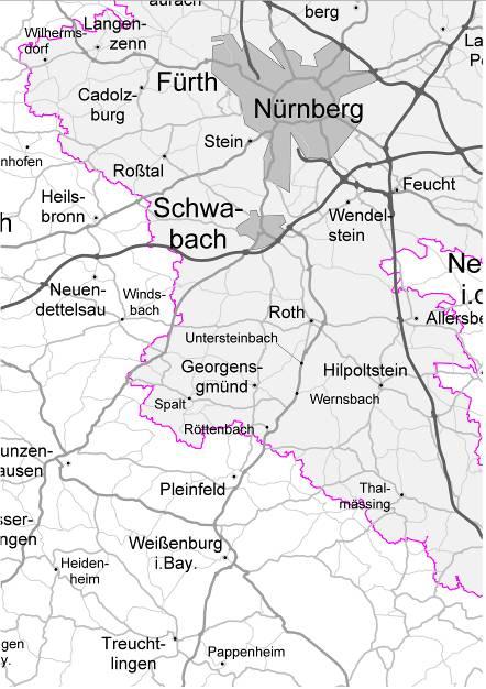 B 2 Nürnberg Augsburg Vorhaben des Bedarfsplans für die Bundesfernstraßen OU Untersteinbach (4-streifig) 3,3 km; 13,4 Mio.