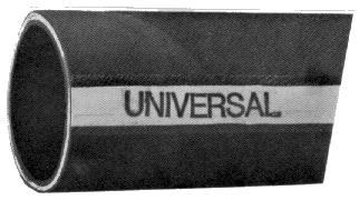 1.8 Universal-Schlauch Universalschlauch innen Nitril, aussen Neopren, mit Klöppeleinlagen, schwarz mit rotem Kennstreifen und Stempel UNIVERSAL.