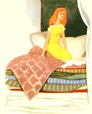 Joonis 4. Maret Kernumehe illustratsioon Hans Christian Anderseni muinasjutule Printsess hernel. Raamat Kaks muinasjuttu, Tallinn 1964.