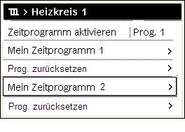 5 Bedienung des Hauptmenüs Die folgende Tabelle zeigt, wie Sie ein Zeitprogramm für Heizung anpassen.