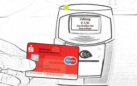 Die Sparkassen- Card ist bereits mit dem dafür erforderlichen NFC-Chip ausgestattet. girogo kontaktlos ohne Kleingeld bezahlen.