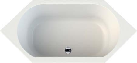 Acryl-Oval-Badewanne, Innentiefe: 47 cm, Füllmenge: 170 L 180 x 80 cm Art.-Nr.