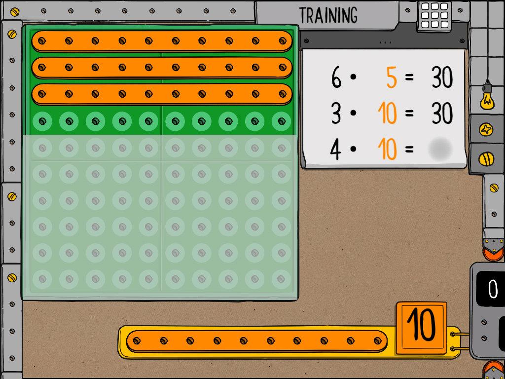 Die Pfeillänge muss selber eingestellt Mit dem gelben Knopf werden die Zahlen der Aufgabe getauscht. Die Pfeillänge muss selber eingestellt Wie viele Punkte sind auf dem Feld zu sehen?