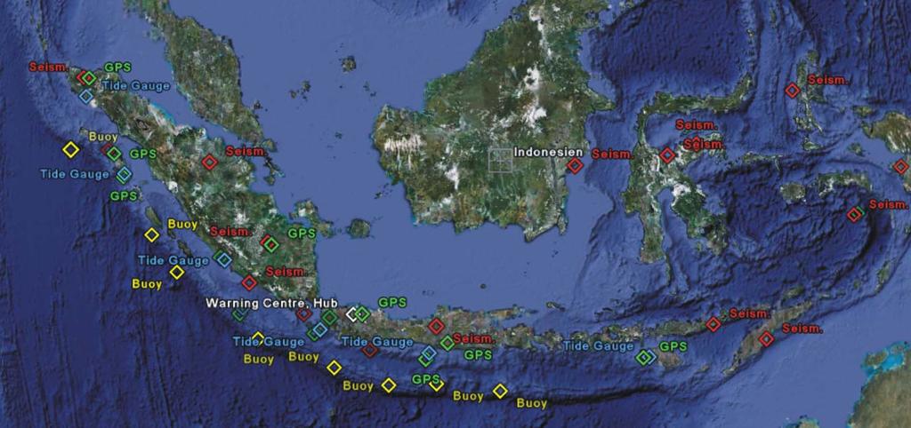 Sensorstationen in Indonesien Seismik;