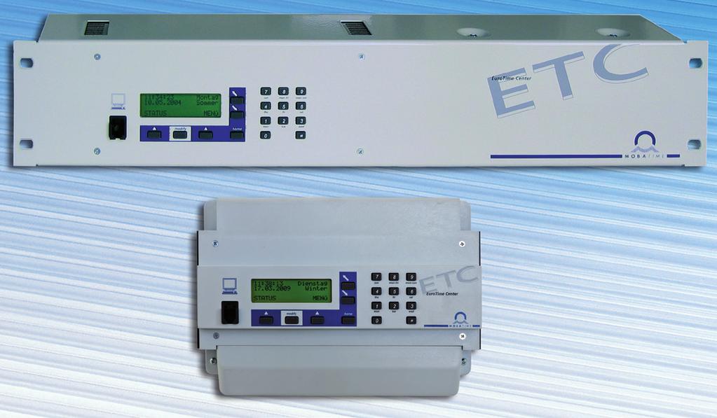 ETC-Hauptuhren Zeitsignalempfänger ETC 12 (Wandversion) & ETC 12 R (Rackversion) 1 Linie, einstellbar für Minuten-, 1/2 Minuten-, Sekunden-Impulse (polarisiert, 24 V / 500 ma) oder DCF-Zeitcode